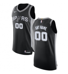 Men's San Antonio Spurs Nike Black Authentic Custom Jersey - Icon Edition