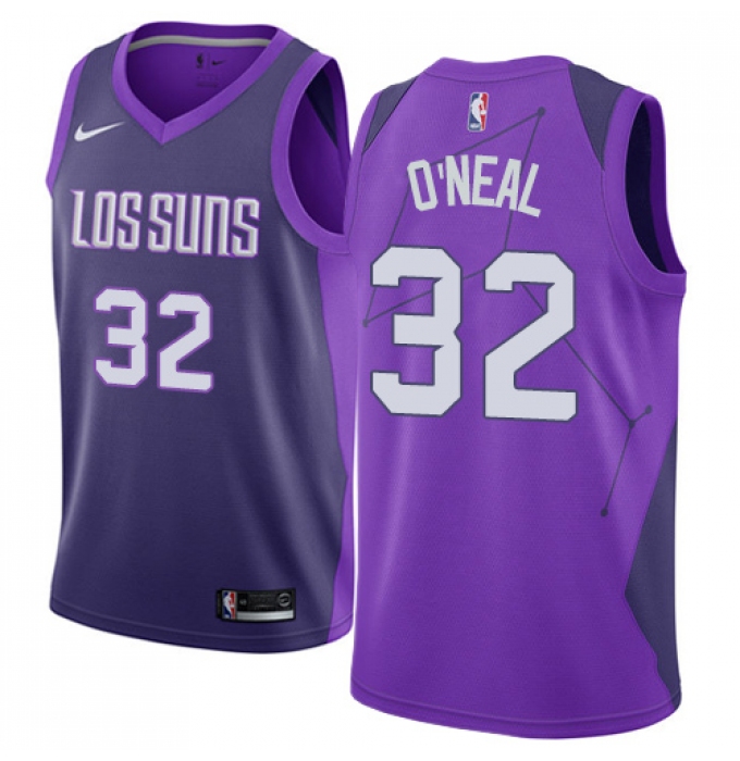 Men's Nike Phoenix Suns #32 Shaquille O'Neal Authentic Purple NBA Jersey - City Edition