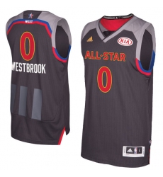 Men's Adidas Oklahoma City Thunder #0 Russell Westbrook Swingman Charcoal 2017 All Star NBA Jersey