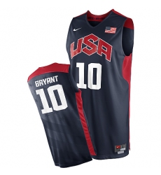 Men's Nike Team USA #10 Kobe Bryant Authentic Navy Blue 2012 Olympics Basketball Jersey
