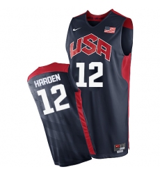 Men's Nike Team USA #12 James Harden Authentic Navy Blue 2012 Olympics Basketball Jersey