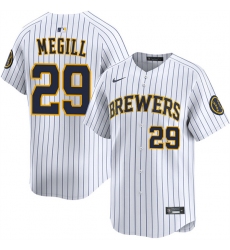 Men's Milwaukee Brewers #29 Trevor Megill White Alternate Limited Stitched Baseball Jersey