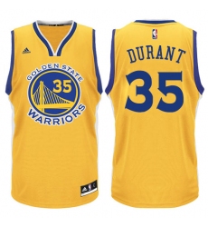 Men's Adidas Golden State Warriors #35 Kevin Durant Swingman Gold NBA Jersey