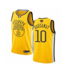 Men's Golden State Warriors #10 Tim Hardaway Yellow Swingman 2019 Basketball Finals Bound Jersey - Earned Edition
