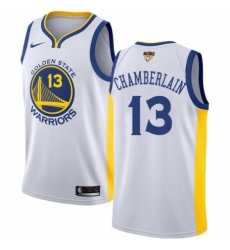 Women's Nike Golden State Warriors #13 Wilt Chamberlain Authentic White Home 2018 NBA Finals Bound NBA Jersey - Association Edition