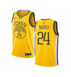 Men's Nike Golden State Warriors #24 Rick Barry Yellow Swingman Jersey - Earned Edition