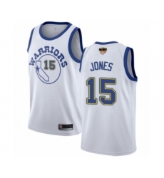 Youth Golden State Warriors #15 Damian Jones Swingman White Hardwood Classics 2019 Basketball Finals Bound Basketball Jersey