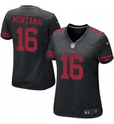 Women's Nike San Francisco 49ers #16 Joe Montana Game Black NFL Jersey
