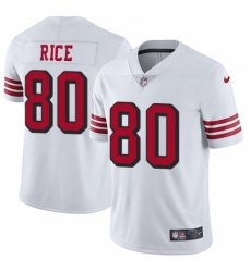 Men's Nike San Francisco 49ers #80 Jerry Rice Elite White Rush Vapor Untouchable NFL Jersey