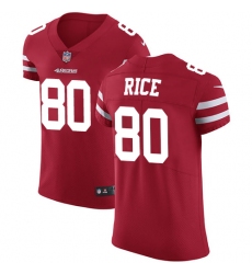 Men's Nike San Francisco 49ers #80 Jerry Rice Red Team Color Vapor Untouchable Elite Player NFL Jersey