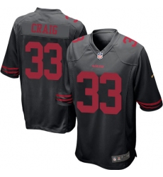 Men's Nike San Francisco 49ers #33 Roger Craig Game Black NFL Jersey