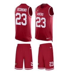 Men's Nike San Francisco 49ers #23 Will Redmond Limited Red Tank Top Suit NFL Jersey