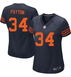 Women's Nike Chicago Bears #34 Walter Payton Game Navy Blue Alternate NFL Jersey