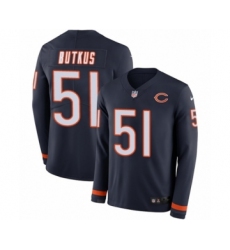 Men's Nike Chicago Bears #51 Dick Butkus Limited Navy Blue Therma Long Sleeve NFL Jersey