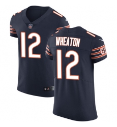 Men's Nike Chicago Bears #12 Markus Wheaton Navy Blue Team Color Vapor Untouchable Elite Player NFL Jersey