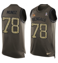 Men's Nike Cincinnati Bengals #78 Anthony Munoz Limited Green Salute to Service Tank Top NFL Jersey