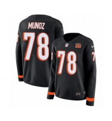 Women's Nike Cincinnati Bengals #78 Anthony Munoz Limited Black Therma Long Sleeve NFL Jersey