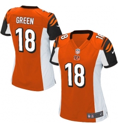 Women's Nike Cincinnati Bengals #18 A.J. Green Game Orange Alternate NFL Jersey