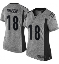 Women's Nike Cincinnati Bengals #18 A.J. Green Limited Gray Gridiron NFL Jersey