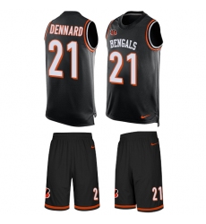 Men's Nike Cincinnati Bengals #21 Darqueze Dennard Limited Black Tank Top Suit NFL Jersey