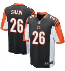 Youth Nike Cincinnati Bengals #26 Josh Shaw Game Black Team Color NFL Jersey