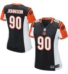 Women's Nike Cincinnati Bengals #90 Michael Johnson Game Black Team Color NFL Jersey