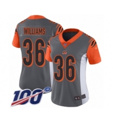 Women's Cincinnati Bengals #36 Shawn Williams Limited Silver Inverted Legend 100th Season Football Jersey