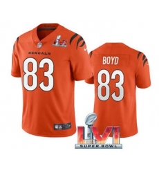Men's Cincinnati Bengals #83 Tyler Boyd Orange 2022 Super Bowl LVI Vapor Limited Stitched Jersey