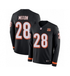Youth Nike Cincinnati Bengals #28 Joe Mixon Limited Black Therma Long Sleeve NFL Jersey