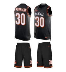 Men's Nike Cincinnati Bengals #30 Cedric Peerman Limited Black Tank Top Suit NFL Jersey