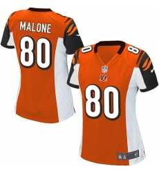 Women's Nike Cincinnati Bengals #80 Josh Malone Game Orange Alternate NFL Jersey
