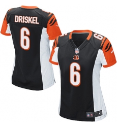Women's Nike Cincinnati Bengals #6 Jeff Driskel Game Black Team Color NFL Jersey