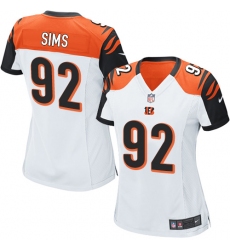 Women's Nike Cincinnati Bengals #92 Pat Sims Game White NFL Jersey
