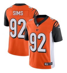 Youth Nike Cincinnati Bengals #92 Pat Sims Vapor Untouchable Limited Orange Alternate NFL Jersey