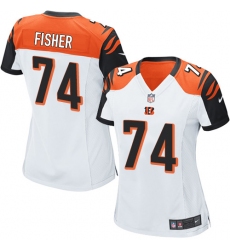 Women's Nike Cincinnati Bengals #74 Jake Fisher Game White NFL Jersey