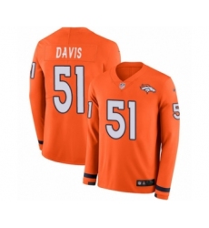 Men's Nike Denver Broncos #51 Todd Davis Limited Orange Therma Long Sleeve NFL Jersey
