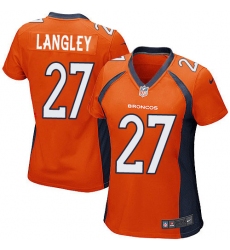 Women's Nike Denver Broncos #27 Brendan Langley Game Orange Team Color NFL Jersey