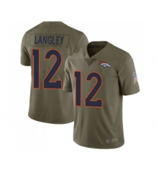 Youth Denver Broncos #12 Brendan Langley Limited Olive 2017 Salute to Service Football Jersey