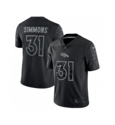Men's Denver Broncos #31 Justin Simmons Black Reflective Limited Stitched Football Jersey