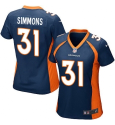 Women's Nike Denver Broncos #31 Justin Simmons Game Navy Blue Alternate NFL Jersey
