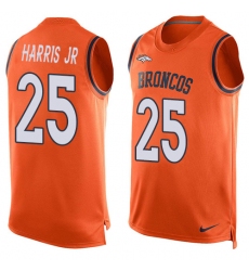 Men's Nike Denver Broncos #25 Chris Harris Jr Limited Orange Player Name & Number Tank Top NFL Jersey