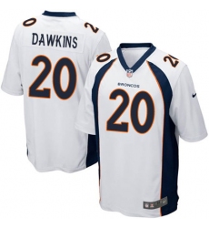 Men's Nike Denver Broncos #20 Brian Dawkins Game White NFL Jersey