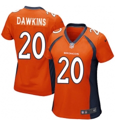 Women's Nike Denver Broncos #20 Brian Dawkins Game Orange Team Color NFL Jersey
