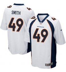 Men's Nike Denver Broncos #49 Dennis Smith Game White NFL Jersey
