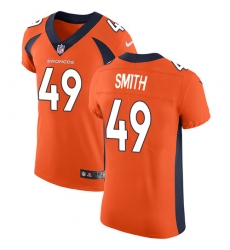 Men's Nike Denver Broncos #49 Dennis Smith Orange Team Color Vapor Untouchable Elite Player NFL Jersey