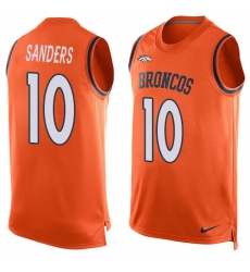 Men's Nike Denver Broncos #10 Emmanuel Sanders Limited Orange Player Name & Number Tank Top NFL Jersey