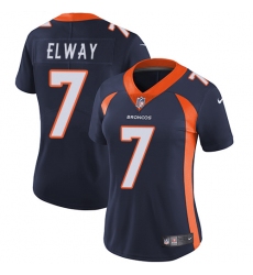 Women's Nike Denver Broncos #7 John Elway Elite Navy Blue Alternate NFL Jersey