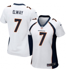 Women's Nike Denver Broncos #7 John Elway Game White NFL Jersey