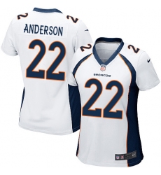 Women's Nike Denver Broncos #22 C.J. Anderson Game White NFL Jersey