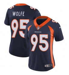 Women's Nike Denver Broncos #95 Derek Wolfe Elite Navy Blue Alternate NFL Jersey